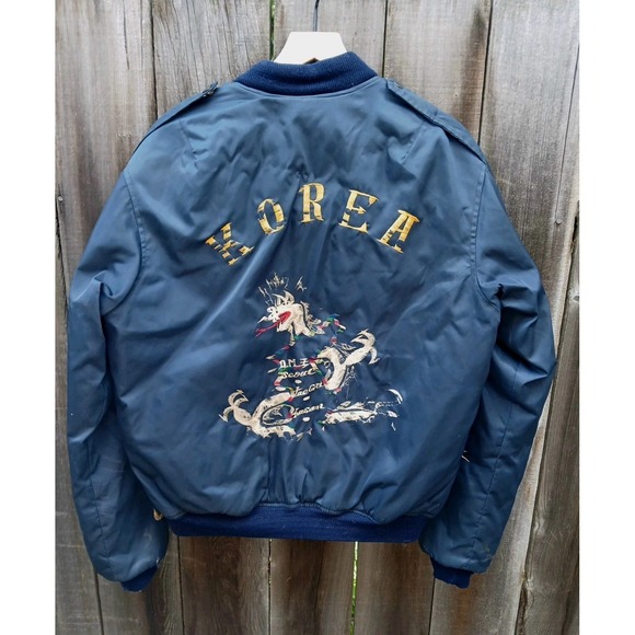 1950s Vintage Men's United States Military Korea Souvenir Jacket Bomber War Coat